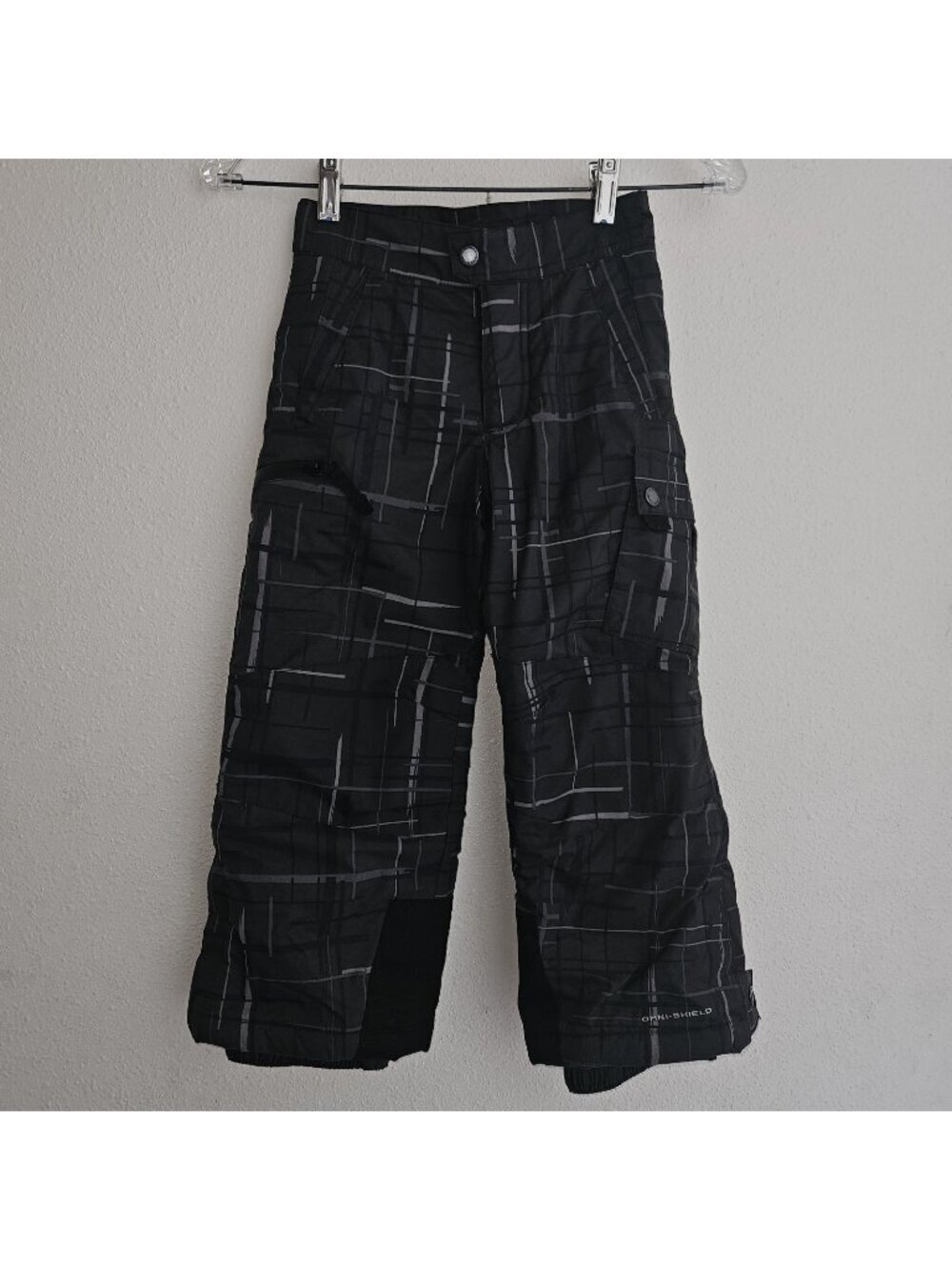 Columbia Ski Snow Pants Winter Youth 4/5 Boy Girl Gray Black Omni-Shield
